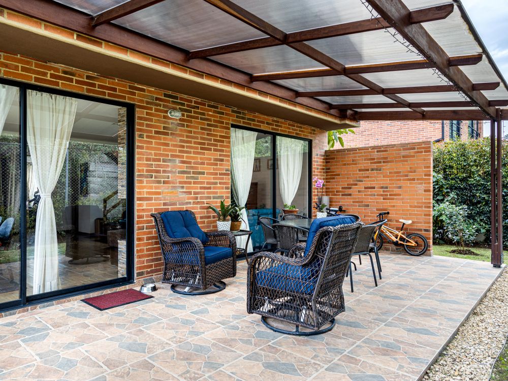 Covered patio and seating
